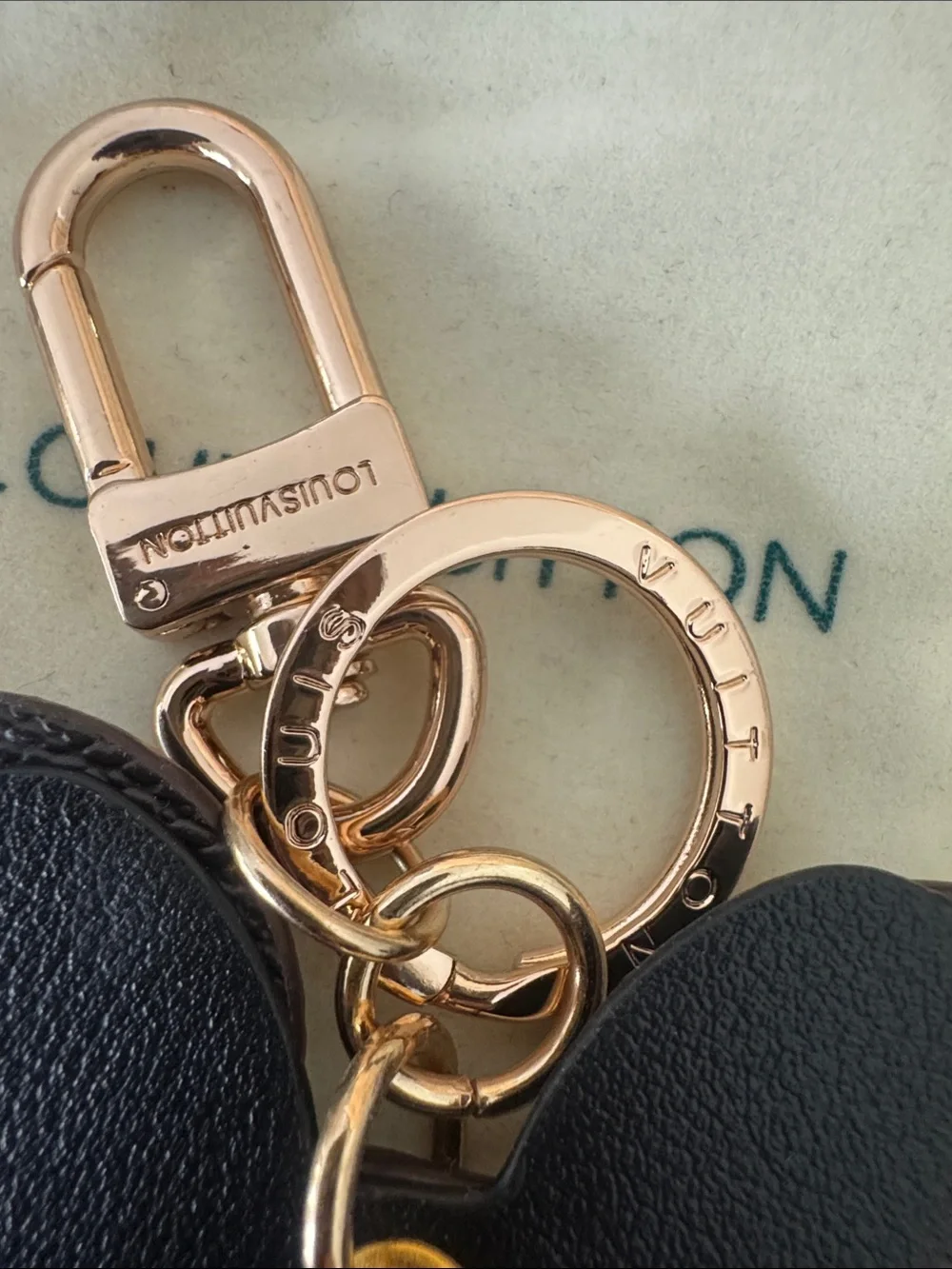 Louis Vuitton Brown Monogram Minnie Bow Key Charm with Black Bow